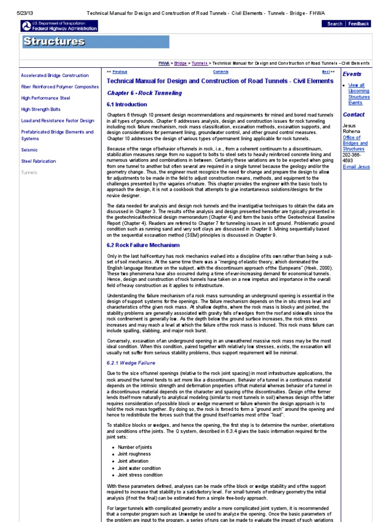 Technical Manual For Design and Construction of Road Tunnels Civil