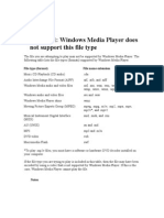 List of Files Not Supported by Windows Media Player
