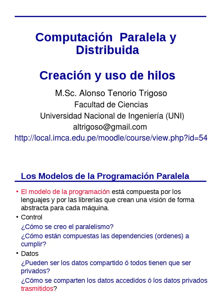 Creación y Uso de Hilos en Programación Paralela | PDF | Hilo ...