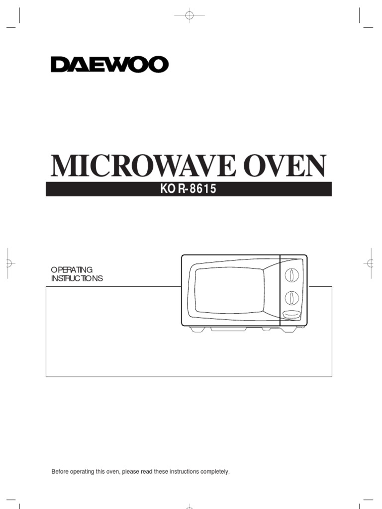 Microwave Oven Operating Instructions PDF Ac Power Plugs And Sockets Oven