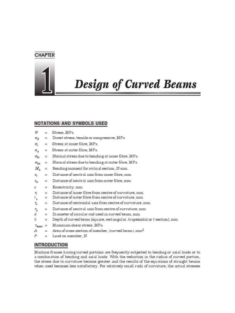 Design of Curved Beams PDF Bending Beam (Structure)