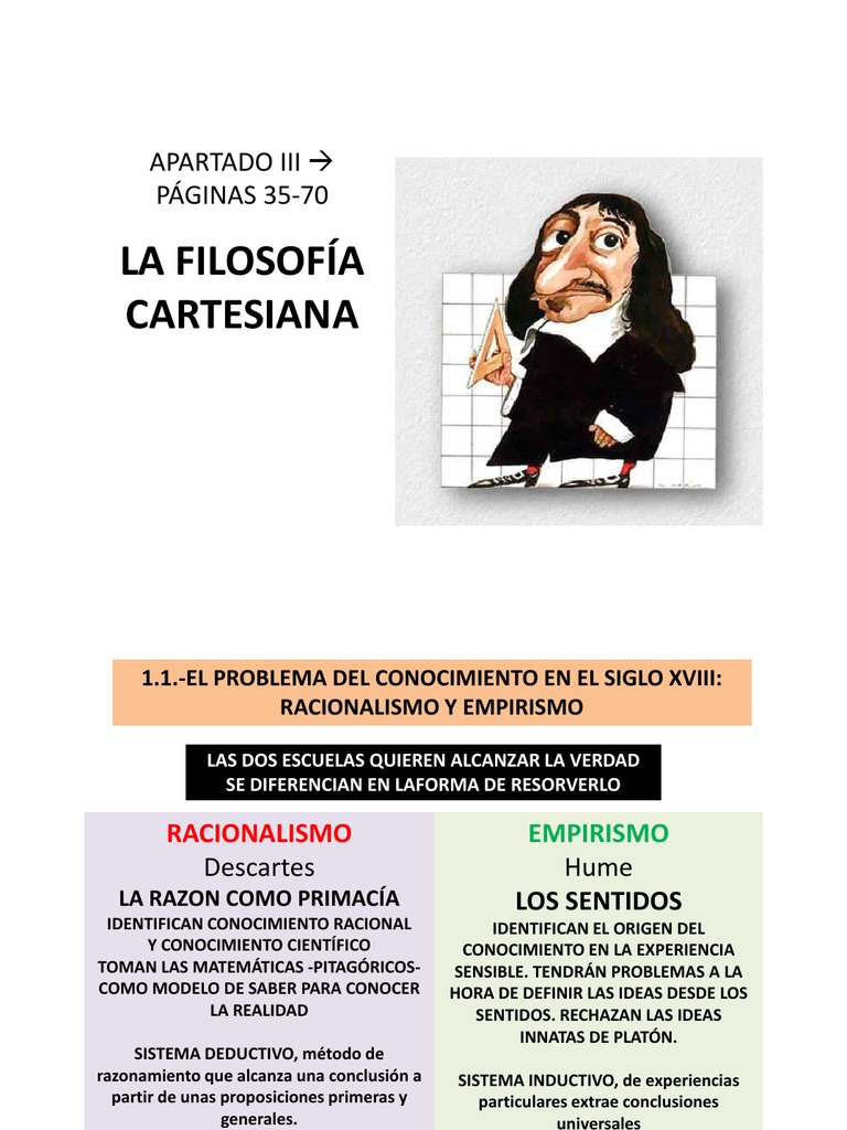 Filosofía Cartesiana y Método Racional | PDF | Existencia | Filosofía