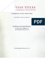 Egyptian Titles of The Middle Kingdom A Supplement To WM Wards Index