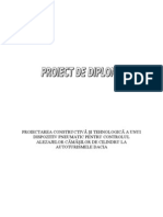 Proiectarea Constructiva Si Tehnologica A Unui Dispozitiv Pneumatic Pentru Controlul Alezajelor Camasilor de Cilindru La Autoturismele Dacia