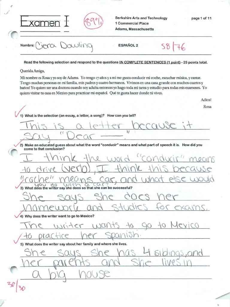 Spanish Letter Writing Exercise Guide | PDF