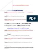 Systemes de Deux Equations A Deux Inconnues