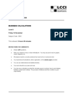 Business Calculations L2 Past Paper Series 4 2008