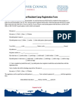 2013 Resident Camp Registration Form
