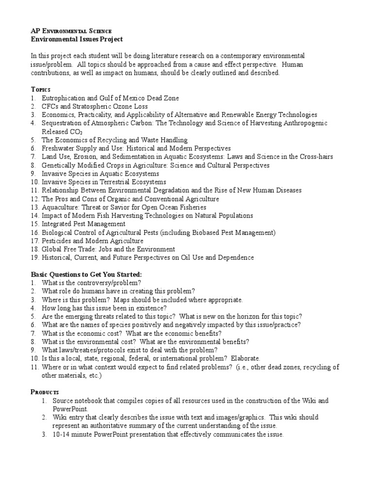 Project topics on environmental pollution picture