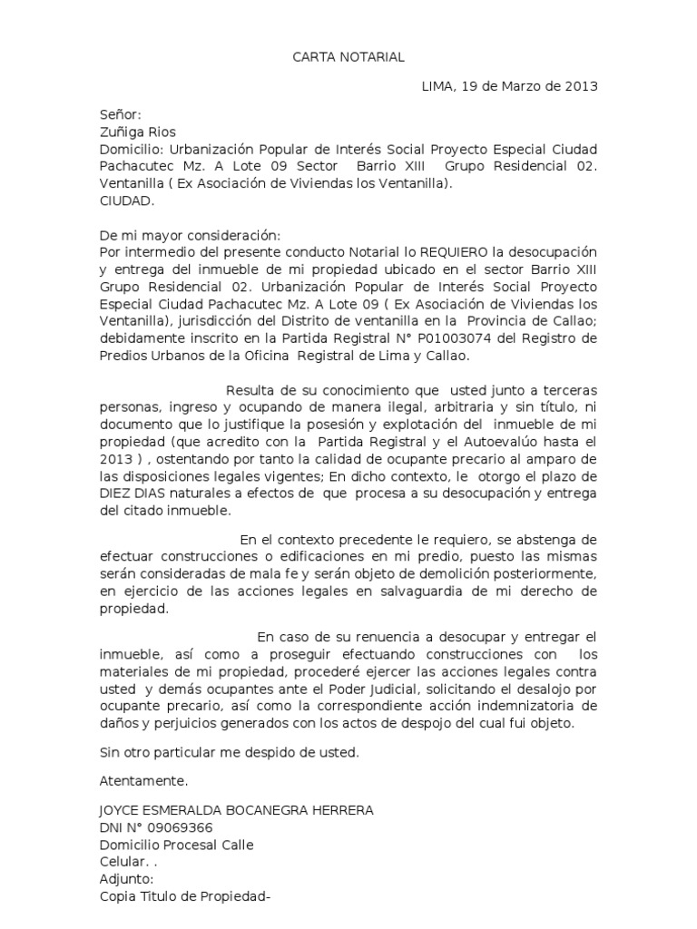 Carta Entrega De Inmueble Arrendado Word - Sample Site j