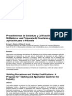 Procedimiento de soldadura calificación