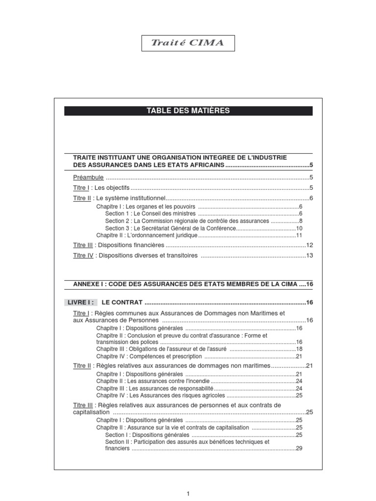 CIMA Code Assurances | PDF | Réassurance | Commission européenne