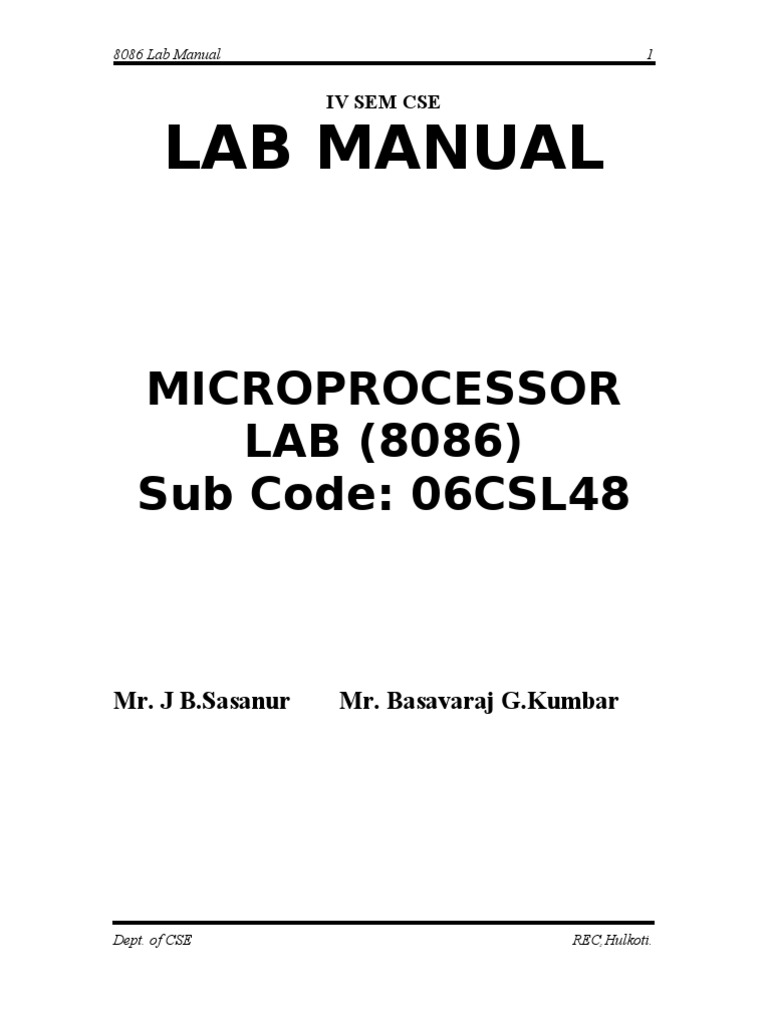 Micro Processors Manual With Viva | PDF | Assembly Language | String ...