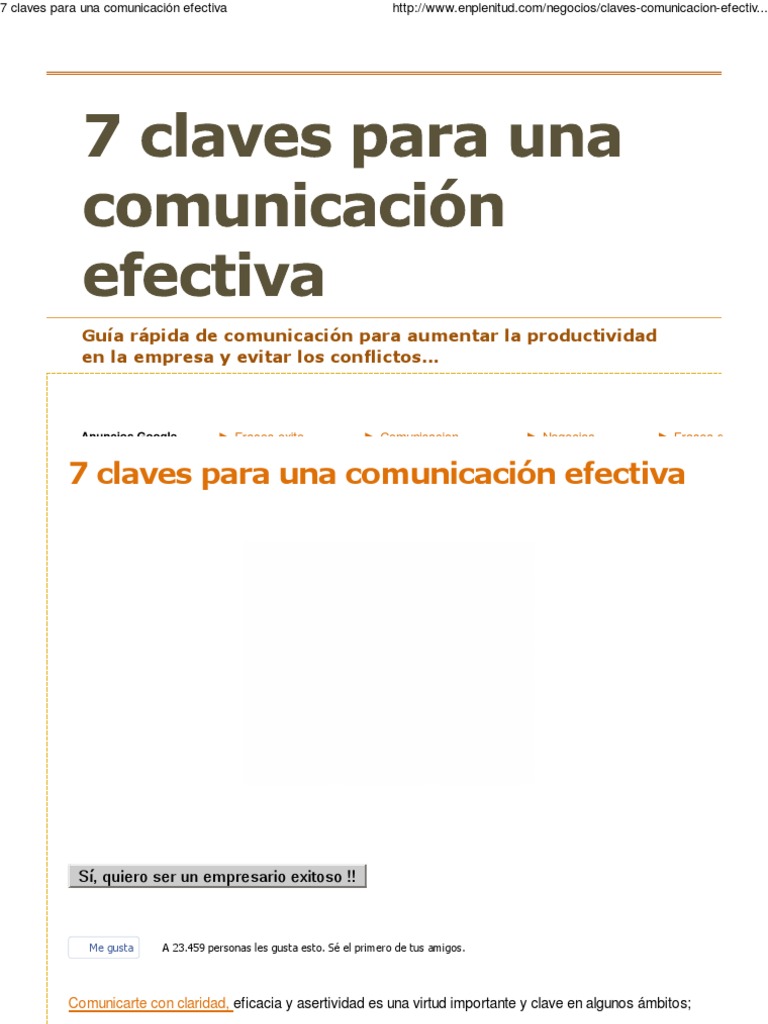 7 Claves para Una Comunicación Efectiva PDF | PDF | Comunicación | Science