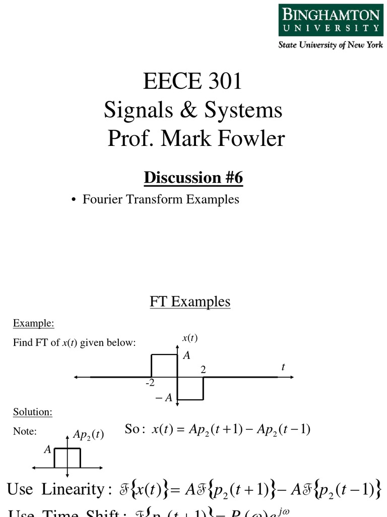 Fourier Transform Examples in Signals | PDF | Teaching Methods & Materials