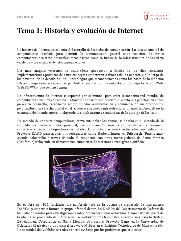 Historia y Evolución de Internet PDF | PDF | Red mundial | Internet y web