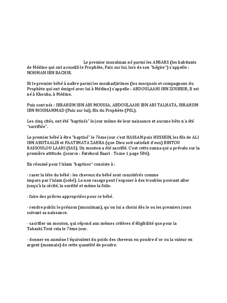 Bapteme Mahomet Experience Et Comportement Religieux