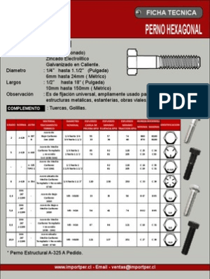 pestaña eterno Calvo Pernos A325 | PDF