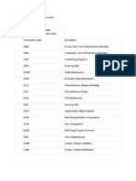 FICO Transc Codes