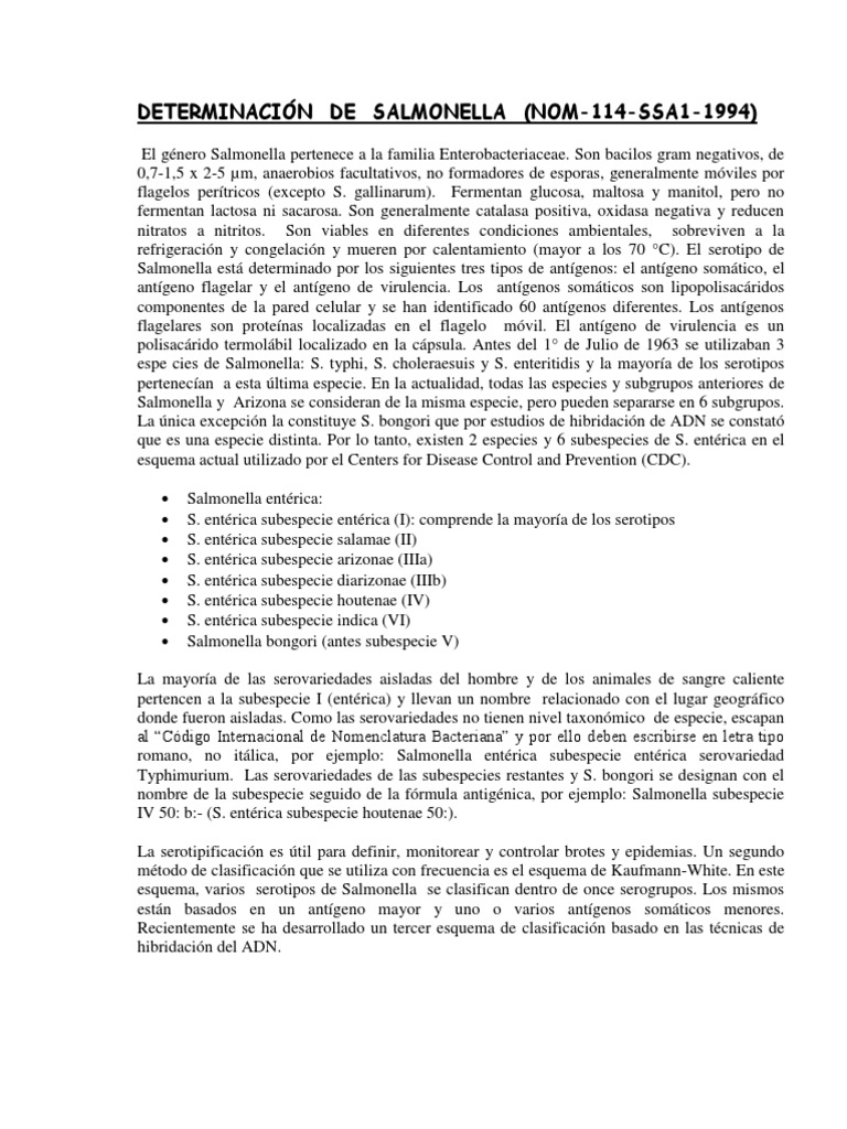 Detección de Salmonella en Alimentos | PDF | Salmonela | Microbiología