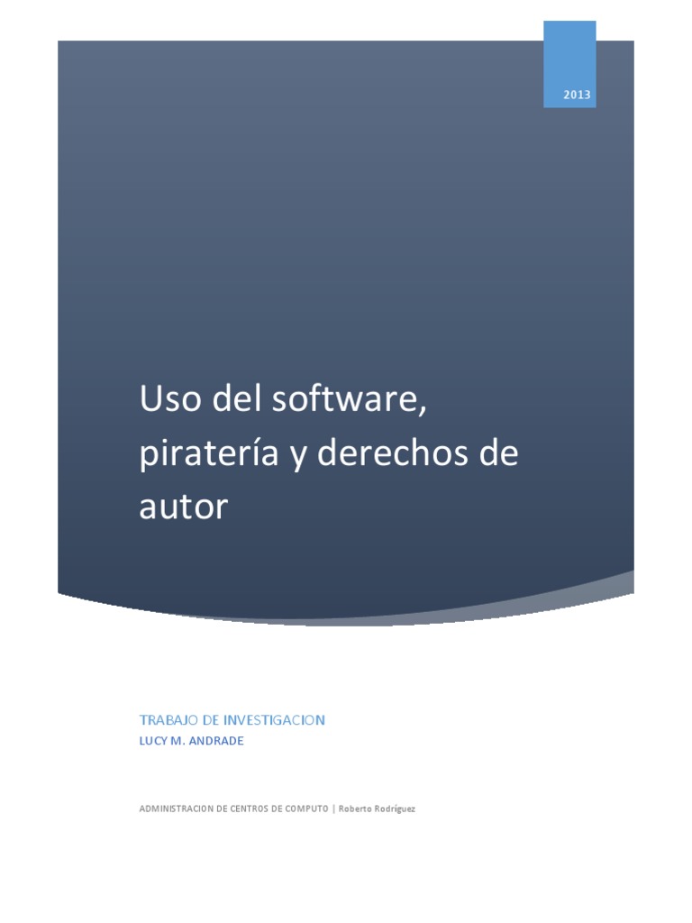 Aspectos Legales Uso de Software, Licencias y Derechos de Autor | PDF ...