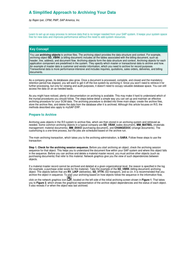 Archiving Data | PDF