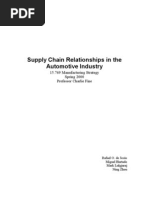 Supply Chain Relationships in The Automotive Industry: 15.769 Manufacturing Strategy Spring 2000 Professor Charlie Fine