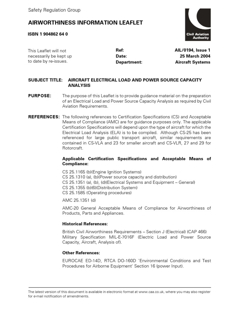 Aircraft Electrical Load Analysis PDF Electric Power Power Inverter
