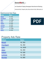 Hindustan Times Rate Card 2013 - ReleaseMyAd