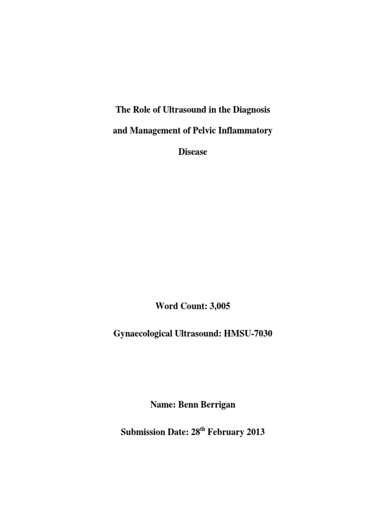 The Role of Ultrasound in The Diagnosis of Pelvic Inflammatory Disease ...