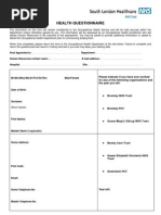 Occupational Health Questionnaire