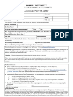 Monash University Assessment Cover Sheet