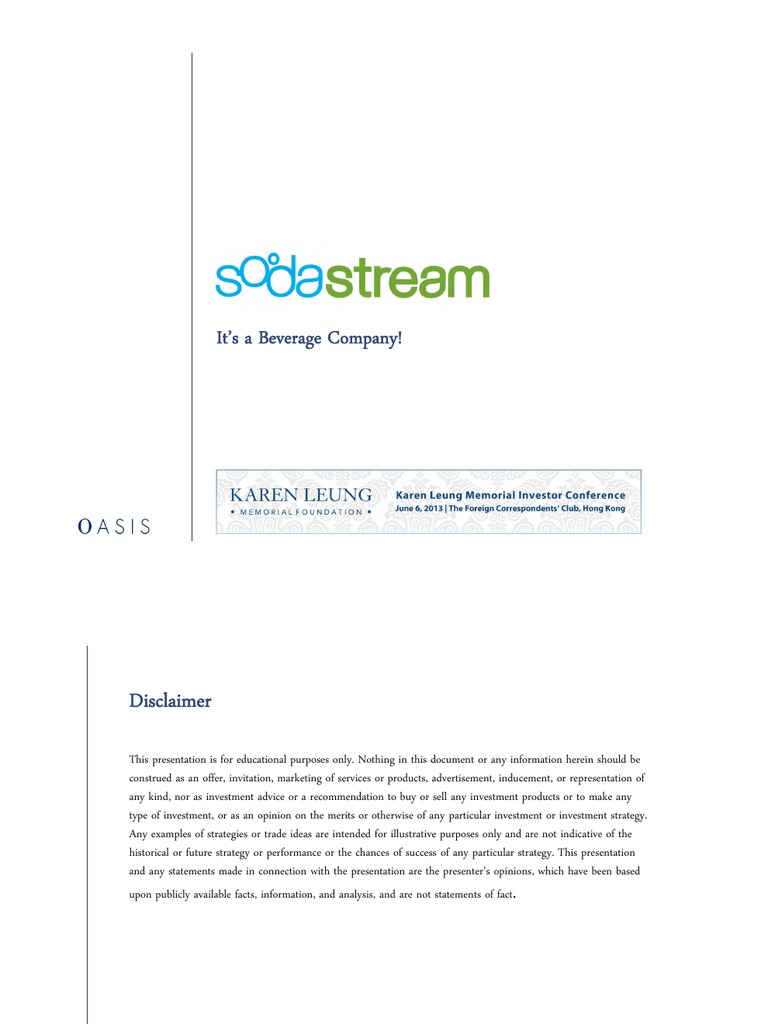 SodaStream's Path to $1 Billion Revenue | PDF | Coca Cola | Soft Drink