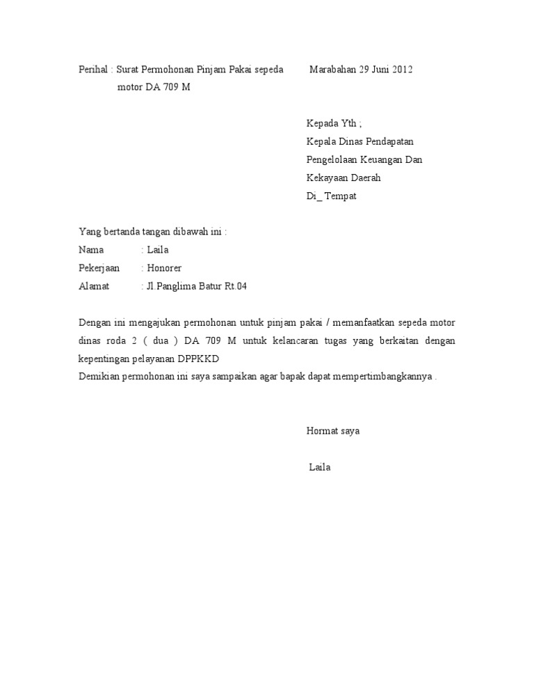 Pinjam Pakai Kendaraan Dinas Ila Pdf