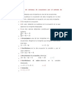 Ecuaciones Por El Método de Sustitución