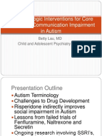 Pharmacologic Interventions for Core Social and Communication Impairment in Autism