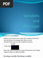 Lesson 2 - Variables and Data Type