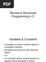 Review of Structured Programming in C