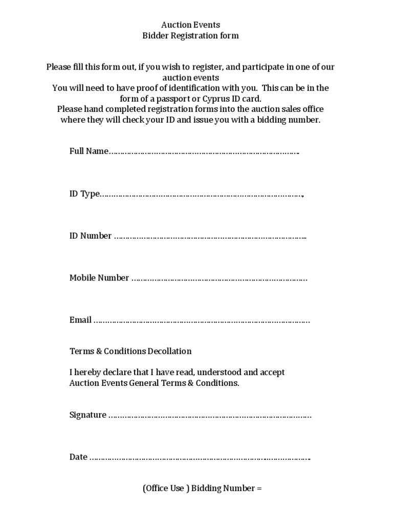 Auction Decloration Form | PDF