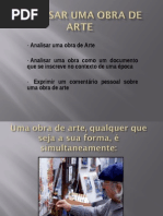 ANALISAR UMA OBRA DE ARTE  9 AO MÉDIO
