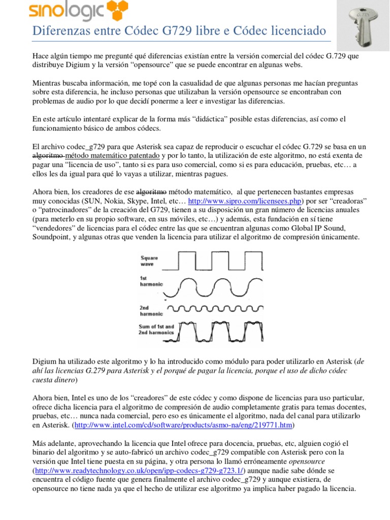 Diferencias Códec G729 Libre vs Licenciado | PDF | Códec | Software libre