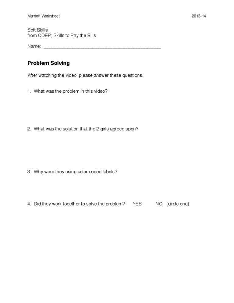 Soft Skills Problem Solving | PDF