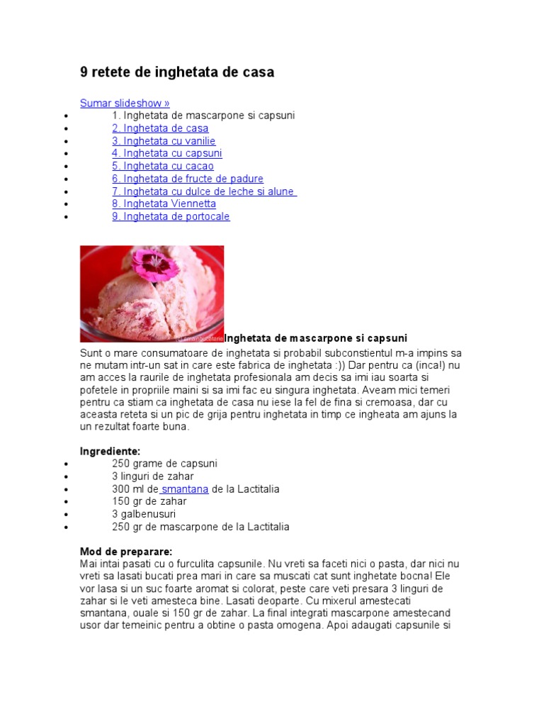 9 Retete De Inghetata De Casa