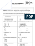 EVALUACIÓN Fracciones Quintos