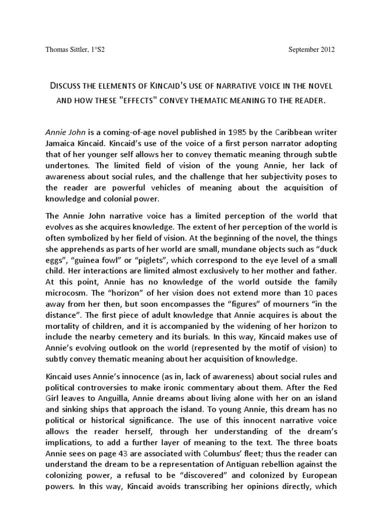 Annie john essay ideas picture