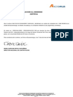ACCION S.A. 8903095560 Certifica: Diana Carolina Devia Castañeda Director Nacional de Contratacion