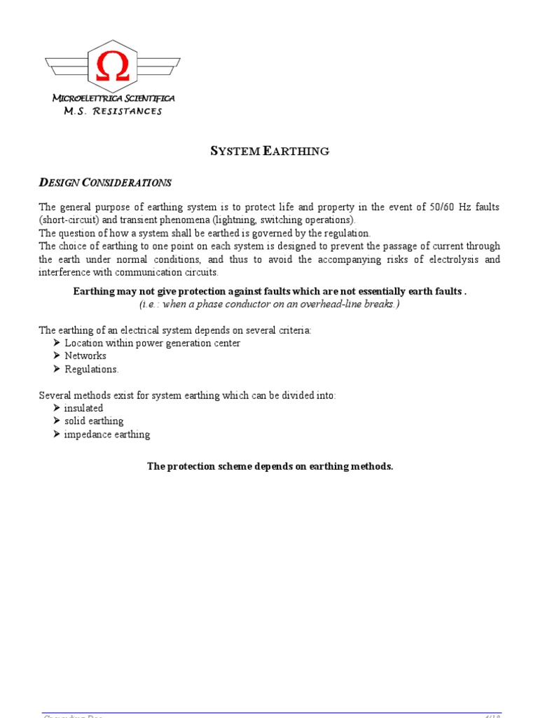 System Earthing Design Considerations | PDF
