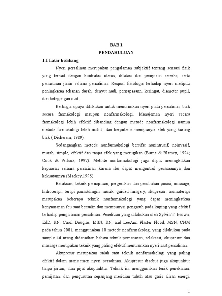 Cara Penanggulangan Nyeri Persalinan