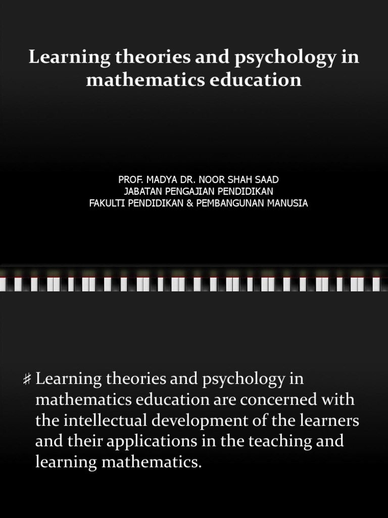 Learning Theories in Math Education | PDF | Cognitive Development ...