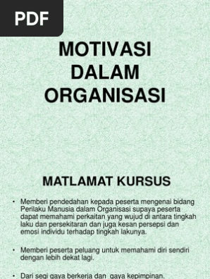 Motivasi Dlm Organisasi Pdf